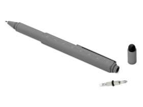 Ручка шариковая металлическая Tool, серый. Встроенный уровень, мини отвертка, стилус №3