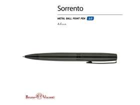 Ручка металлическая шариковая Sorento, 1,0мм, синие чернила, черный №2