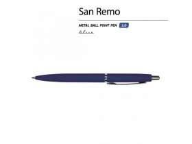 Ручка металлическая шариковая San Remo, 1,0мм, синие чернила, ярко-синий №2