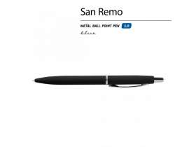Ручка SAN REMO шариковая  автоматическая, черный металлический корпус, 1.00 мм, синяя №2