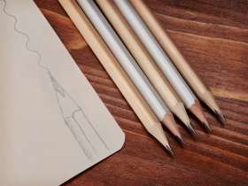 Карандаш чернографитовый трехгранный Графит 3D, белый №2