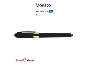Ручка пластиковая шариковая Monaco, 0,5мм, синие чернила, черный №2