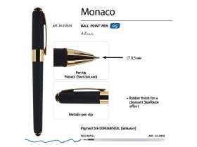 Ручка пластиковая шариковая Monaco, 0,5мм, синие чернила, черный №3