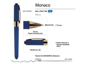 Ручка пластиковая шариковая Monaco, 0,5мм, синие чернила, темно-синий №3