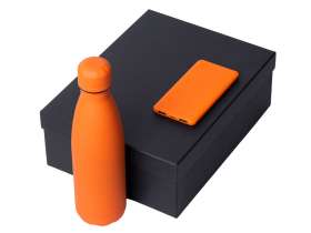 Подарочный набор с термобутылкой и повербанком С1, 5000 mAh, оранжевый №2