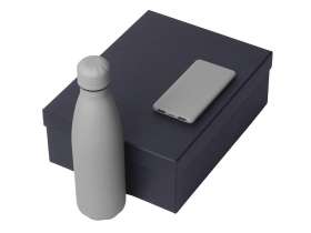 Подарочный набор с термобутылкой и повербанком С1, 5000 mAh, серый №2