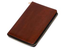 Бизнес-блокнот на молнии А5 Fabrizio, 80 листов,  коричневый №10