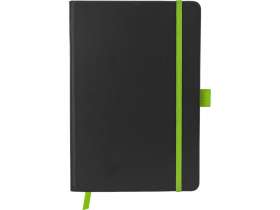 Блокнот ColorNote Black, твердая обложка A5, 80 листов, черный с зеленым яблоком №3
