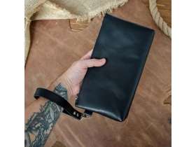 Барсетка кожаная, черный №2