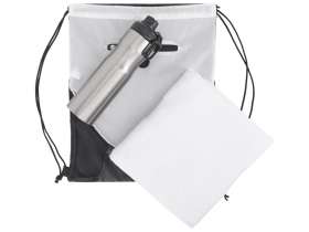 Спортивный набор из стальной бутылки и полотенца Advanced, белый №2