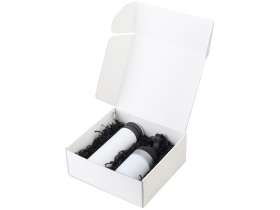 Подарочный набор с колонкой и термосом Black&White, белый/черный №2