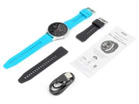 Умные часы HIPER IoT Watch GTR, черный/голубой №6