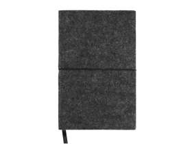 Блокнот из RPET-фетра А5 Felt, гибкая обложка, 80 листов 70 гр/м2 белой бумаги, темно-серый №2