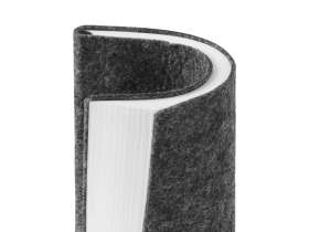 Блокнот из RPET-фетра А5 Felt, гибкая обложка, 80 листов 70 гр/м2 белой бумаги, темно-серый №5