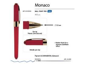Ручка пластиковая шариковая Monaco, 0,5мм, синие чернила, красный №3