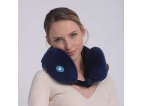 Подушка для путешествий со встроенным массажером Massage Tranquility Pillow, синий №9