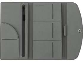 Органайзер для документов на кнопке с отделением для купюр и ручки, упаковка в индивидуальный пакет, серый №5