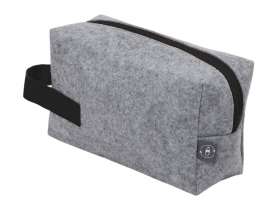 Косметичка из РПЕТ фетра с ручкой Felt, серый с черным №3