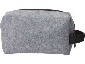 Косметичка из РПЕТ фетра с ручкой Felt, серый с черным №4