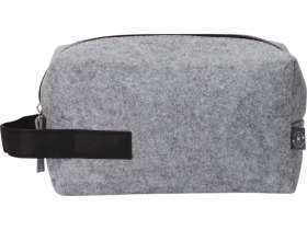 Косметичка из РПЕТ фетра с ручкой Felt, серый с черным №5