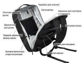 Рюкзак Toff для ноутбука 15,6``, черный (Р) №8