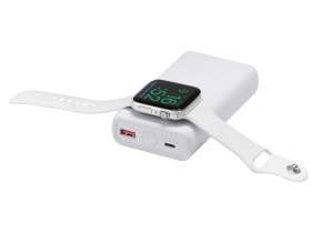 Внешний беспроводной аккумулятор 2-в-1 с функцией зарядки Apple Watch, QC/PD AtomIQ, 10000 мАч, белый №4