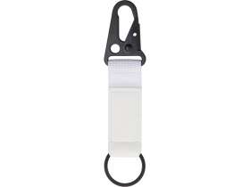 Брелок-ремувка Carabinier из ткани с вставкой из экокожи и карабином, белый №2