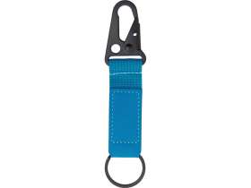 Брелок-ремувка Carabinier из ткани с вставкой из экокожи и карабином, синий №2