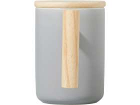 Кружка с ручкой и крышкой из каучукового дерева Jeny, серый №5