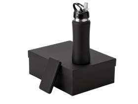 Подарочный набор с бутылкой для воды и повербанком С2, 10000 mAh, черный №2