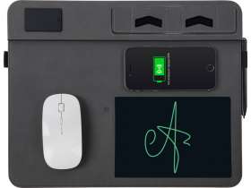 Многофункциональный коврик для мыши Multi Pad с беспроводной зарядкой и LCD экраном, 10 Вт, серый №13
