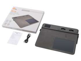 Многофункциональный коврик для мыши Multi Pad с беспроводной зарядкой и LCD экраном, 10 Вт, серый №2