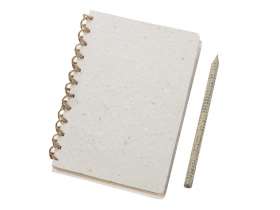 Живой блокнот А5 с бумажным карандашом и семенами цветов микс, белый №2