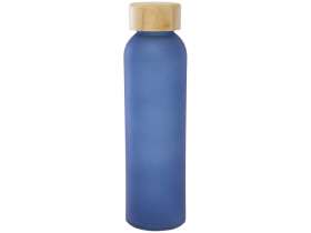 Lume бутылка из матового содово-известкового стекла объемом 500 мл с бамбуковой крышкой - Синий №2