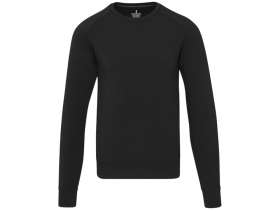 Yukon унисекс интерлок спортивный свитер с круглым вырезом - Сплошной черный №2