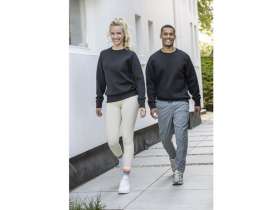 Yukon унисекс интерлок спортивный свитер с круглым вырезом - Сплошной черный №4