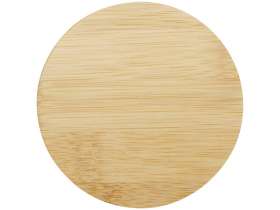 Стеклянная кружка Leona объемом 350 мл с бамбуковой крышкой - прозрачный №2