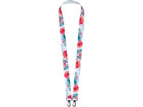 Ланъярд 2 см под сублимацию с 2-мя карабинами, черный №2