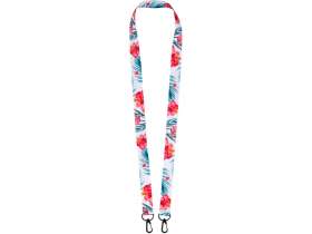 Ланъярд 2 см под сублимацию с 2-мя карабинами, черный №3