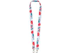 Ланъярд 2 см под сублимацию с 2-мя карабинами, серебристый №3