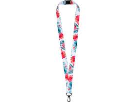 Ланъярд 2 см под сублимацию с карабином и замком обрыва, черный №2