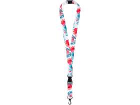 Ланъярд 2 см под сублимацию с карабином, межуровневым замком и замком обрыва, черный №2