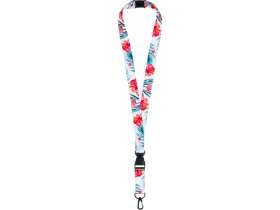 Ланъярд 2 см под сублимацию с карабином, межуровневым замком и замком обрыва, черный №3