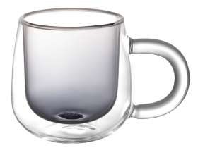 Кружка с двойными стенками с широкой ручкой и градиентным покрытием Fog, черный №2