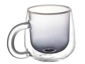 Кружка с двойными стенками с широкой ручкой и градиентным покрытием Fog, черный №3