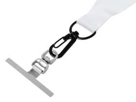 Ланъярд 2 см под сублимацию с трендовым карабином, замком обрыва и металлическим держателем для телефона, черный №4