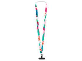 Ланъярд 2 см под сублимацию с 2-мя трендовыми карабинами и узким держателем для телефона из ПЭ, черный №3