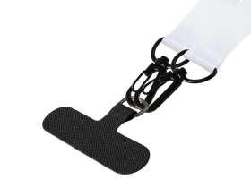 Ланъярд 2 см под сублимацию с 2-мя трендовыми карабинами и узким держателем для телефона из ПЭ, черный №4