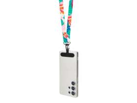 Ланъярд 2 см под сублимацию с 2-мя трендовыми карабинами и узким держателем для телефона из ПЭ, черный №5