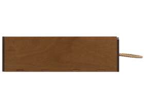 Подарочная коробка из фанеры Constellation 330х220х100 мм, фанера 6 мм, крышка на выдвижных пазах черная ЛХДФ 3 мм, бечевка №7